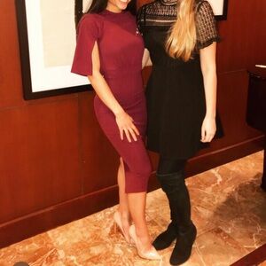 Boohoo Wine Midi Dress